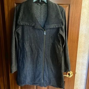 Prana Gray Sweatshirt Jacket, Size Small